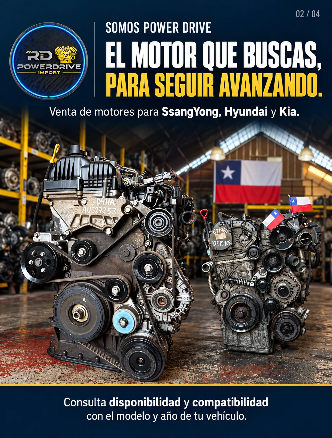Lámina: El motor que buscas, para seguir avanzando. Dos motores en el local de Power Drive